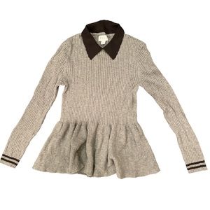 Elle Long Sleeve Sweater With Collar size small